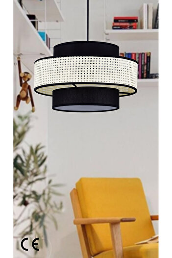 Emg DesiGn Doğal Hazeran Rattan 3 Katlı Pasta Sarkıt Avize Çocuk Odası Yatak Odası Salon Mutfak Hol