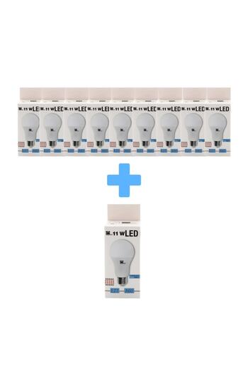 homelight Set 10 becuri LED, 11W, E27, A60, lumină rece 6400K