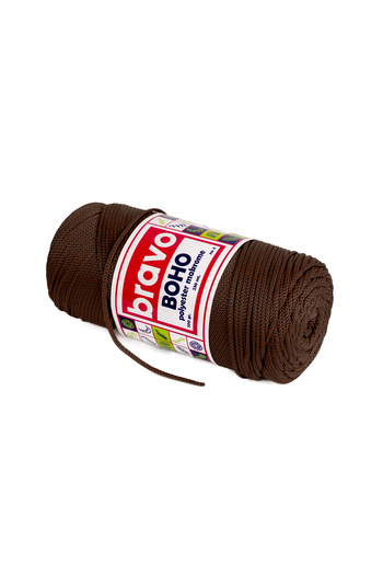 Bravo Νήματα μακραμέ από πολυεστέρα Boho 2 mm 200 gr 230 μέτρα Νο: 4 (Κωδικός χρώματος: 210) Σκούρο καφέ