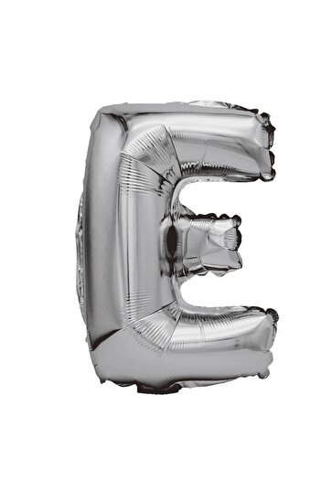 Balon din folie metalizata argintie, Mirific Party, Litera E, 80 cm, Silver