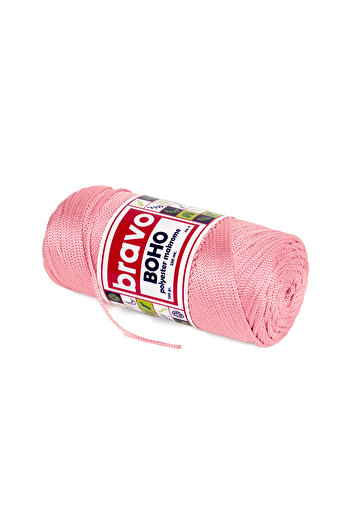 Bravo Νήματα μακραμέ από πολυεστέρα Boho 2 mm 200 gr 230 μέτρα Νο: 4 (Κωδικός χρώματος: 72) Ροζ σε σκόνη