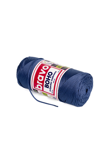 Bravo Νήματα μακραμέ από πολυεστέρα Boho 2 mm 200 γραμμάρια 230 μέτρα Νο: 4 (Κωδικός χρώματος: 235) Μπλε αεροπορικό