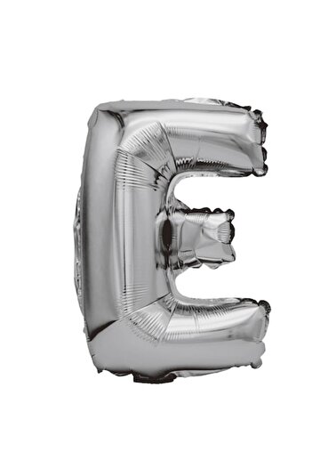 Balon din folie metalizata argintie, Mirific Party, Litera E, 80 cm, Silver