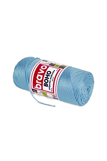 Bravo Νήματα μακραμέ από πολυεστέρα Boho 2 mm 200 gr 230 μέτρα Νο: 4 (Κωδικός χρώματος: 220) Baby Blue