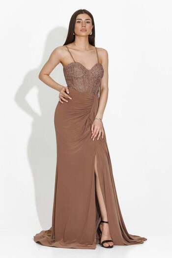 BOGAS Alexandria long beige women's dress