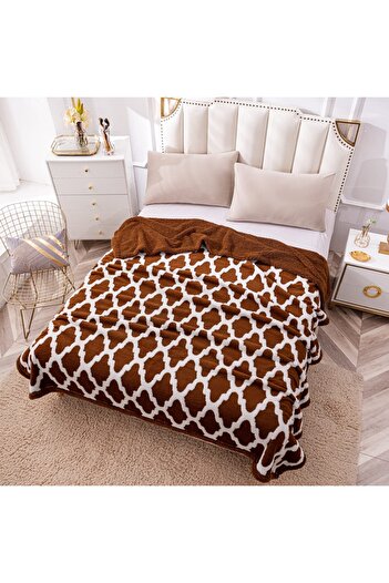 FIONNA.RO Cocolino Blanket with Fur - Brown