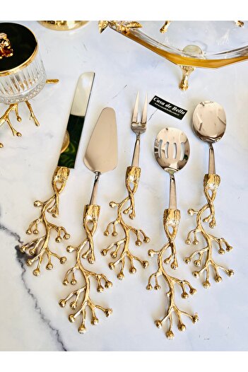CASA DE BELLA Flower Embossed 5 Piece Service Set