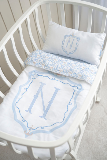 NOU Letter Series Letter N Mother's Side Duvet Cover Set (60X100) - Noble Serie - Blue
