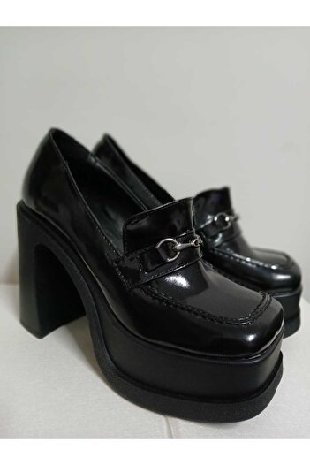 bescobel Women's Sonel Simra Black Patent Leather High Heel Shoes 12 cm