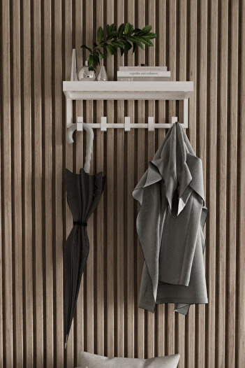 AJU Modern Coat Rack Wall Mounted Hanger and Rack Coat Umbrella Bag Towel Clothes Mail Hallway Hallway Hanger