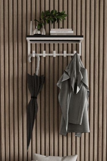 AJU Modern Coat Rack Wall Mounted Hanger and Rack Coat Umbrella Bag Towel Clothes Mail Hallway Hallway Hanger