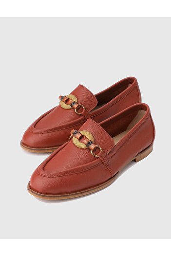 İLVİ Ble Leather Tile Women's Loafer Shoes