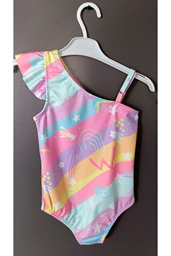 Bilge Trend Girls' Comet Patterned Sea and Pool Swimsuit