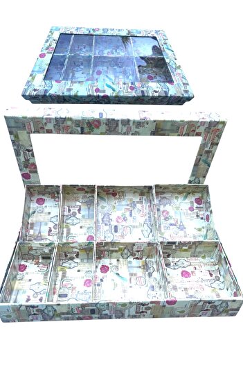 Yenigeldi 1 Piece (8 Compartments) Paris Transparent Box Organizer Multi-Purpose Accessory Box