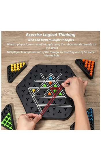 Rally Triangle Trigel Board Game with Rubber Band for 6 Players