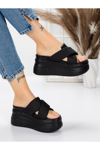 mei Women's Platform Slippers 8325 Black | Mei