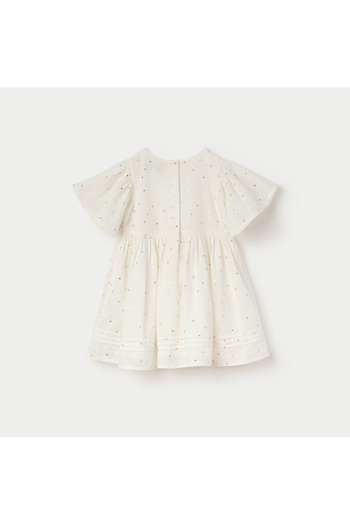 Juniors All-Over Star Print Dress with Flutter Sleeves