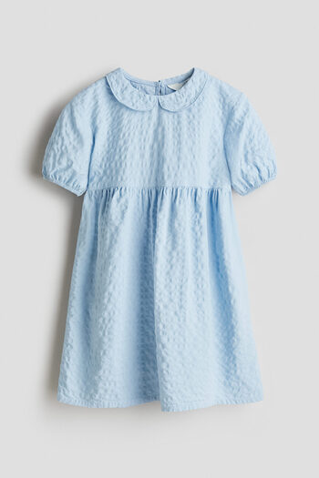 H&M Yakalı Gofre Elbise