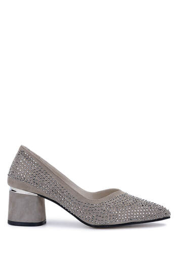 Tamer Tanca Women's Genuine Leather Stone Suede Heeled Shoes