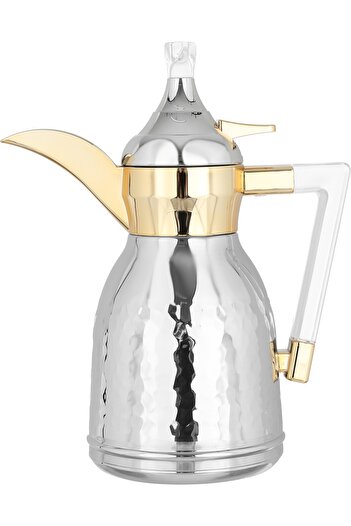 Alsaif Gallery Dalal Nawaf Steel Saif Gallery, 0.6L, Transparent Handle - Silver Gold