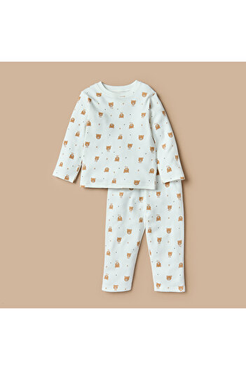 Juniors All-Over Bear Print T-shirt and Pyjama Set