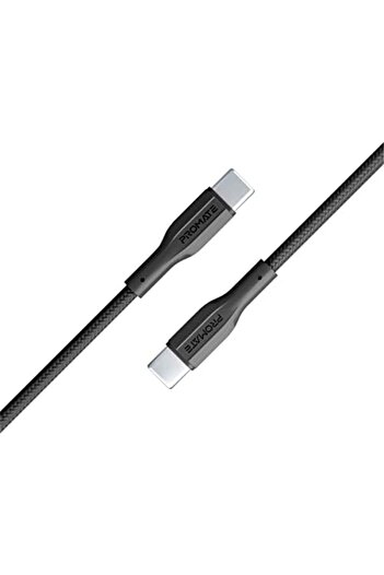 Promate USB-C to USB-C Cable, Premium 60W, Fast Charging Type-C Cable with 480Mbps Data Sync and 100