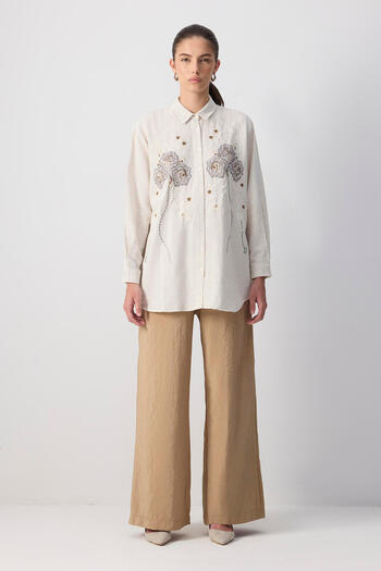 Touché Privé LINEN TEXTURED EMBROIDERED SHIRT