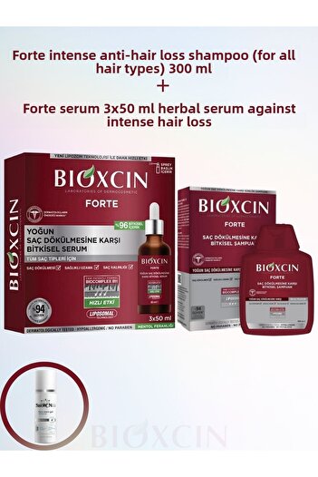 Bioxcin Forte Intensive Anti-Spill Shampoo - Serum 3X50Ml and Facial Cleansing Gel 1X100Ml (1 Pc)