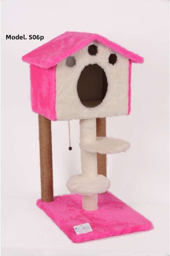 Cathause Cat Hause S06 Laddered Cottage Cat Scratching Pink 98 Cm