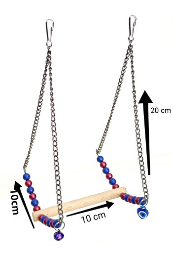 Alice Swing Perch Bird Toy with Fan and Colorful Bell for Lovebirds and Budgies
