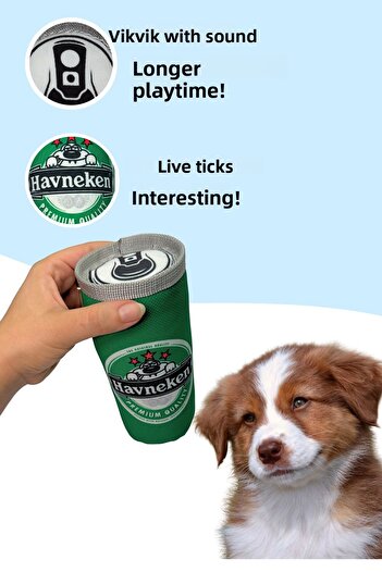 Havhav Havneken Dog Toy Plush Box Drink Vikvik Dog Activity Toy with Sound