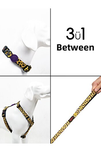 Tailpetz Leopard H-Type Chest Neck Collar and Ship Strap Set 3 in 1