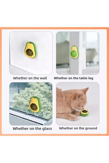 tugceshopping Catnip Play Ball Cat Toy Ball Cute Avocado Catnip Toy Cat Lick Ball 1 Piece