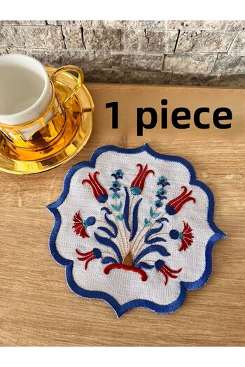 Nakışkonsept Șervețel de cocktail brodat cu model de faianță 1 bucată