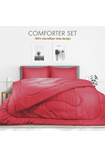 Hotel Linen Klub Stripe Comforter Set- Ultra Soft Brushed Microfiber Fabric, Soft Siliconized Fiber Filling