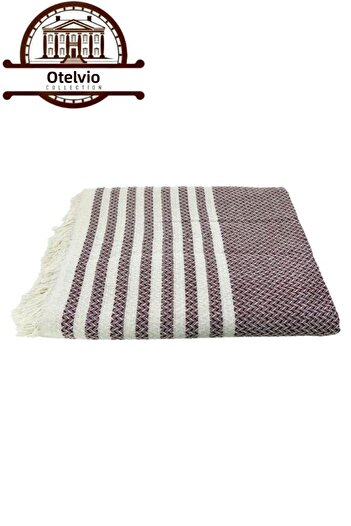 OTELVIO Knitted Patterned Fringed Single Duvet Cover 170x220 Cm