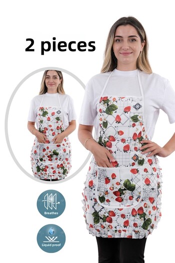 sevilya Jarse Frilly Double Pack Liquid Proof Waterproof Kitchen Apron