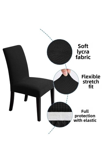 Faiend Black Washable Lycra Flexible Elastic Chair Cover