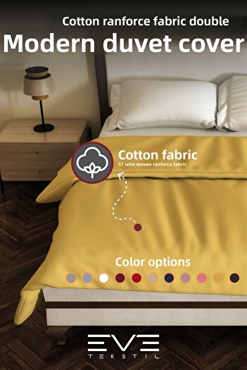 Eve Tekstil Cotton Antiallergic Modern Duvet Cover Quilt Cover 240X260 cm