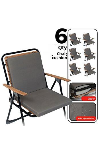 XPERMATE 6-Piece Backrest Chair Cushion Zippered 40X40 Backrest Chair Cushion Anthracite