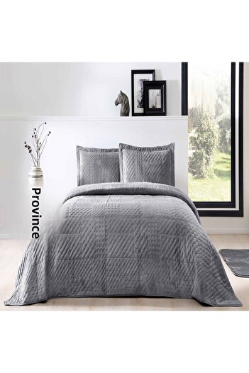 Taç Alvin Bedspread Set, Single Anthracite
