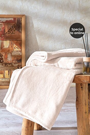 Yataş Olenna Wellsoft Tv Blanket 140X190 - Ecru Color