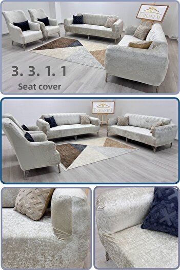 Buem Velvet Sofa Cover 3.3.1.1 Flexible Stain Resistant Elastic