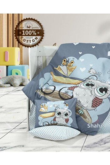 Şahinhome 100% Cotton Owl Pattern Baby Duvet Cover Set