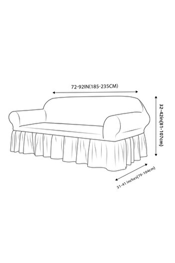 ÖZMAKAN 3 Seater Sofa - Sofa, Sofa Bed Cover, Sofa Cover - 1 Piece Sand Color