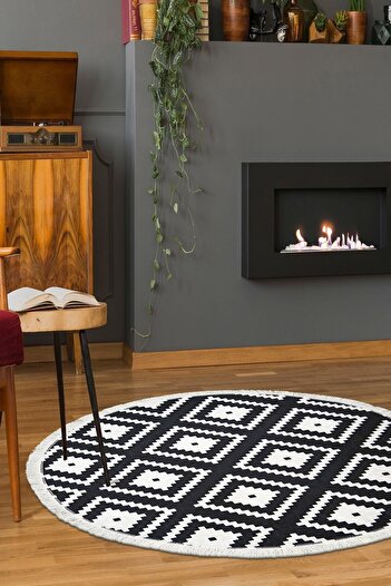 Dijidekor Non-Slip Base Digital Round Carpet 170X170