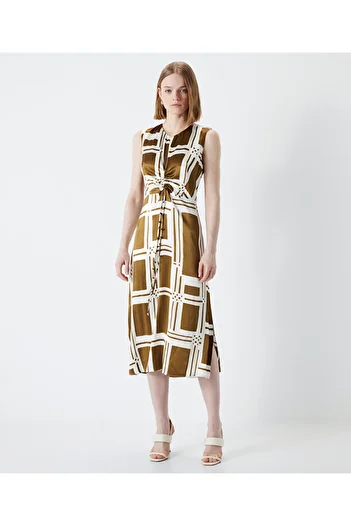 İpekyol Patterned bead accessory dress
