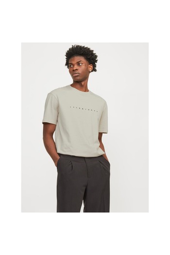 Jack & Jones Ανδρικό μπλουζάκι Jack&jones Star σε μπεζ στρογγυλή λαιμόκοψη