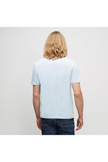 Timberland Tree Logo Graphic Regular Men's Blue Round Neck T-shirt