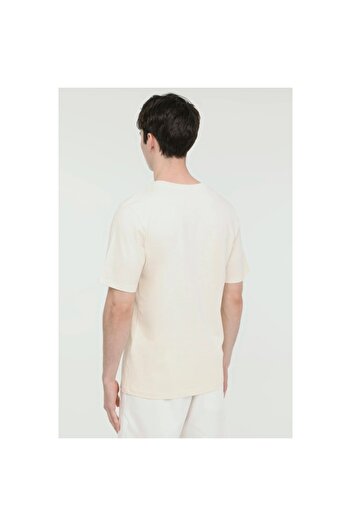 Jack & Jones Ανδρικό μπλουζάκι Jack&jones Lafayette 1 μπεζ με στρογγυλή λαιμόκοψη